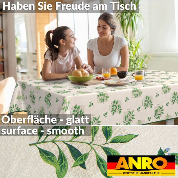 Wachstuchtischdecke Kräuter mit SAUM Tiefe: 100 cm