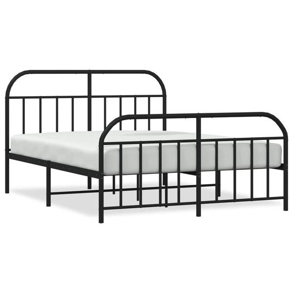 Bettgestell mit Kopf und Fußteil X387 Schwarz - Metall - 187 x 100 x 207 cm
