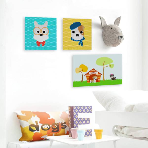 Wandkunst Dogs Vinyl - 27 x 1 x 27 cm