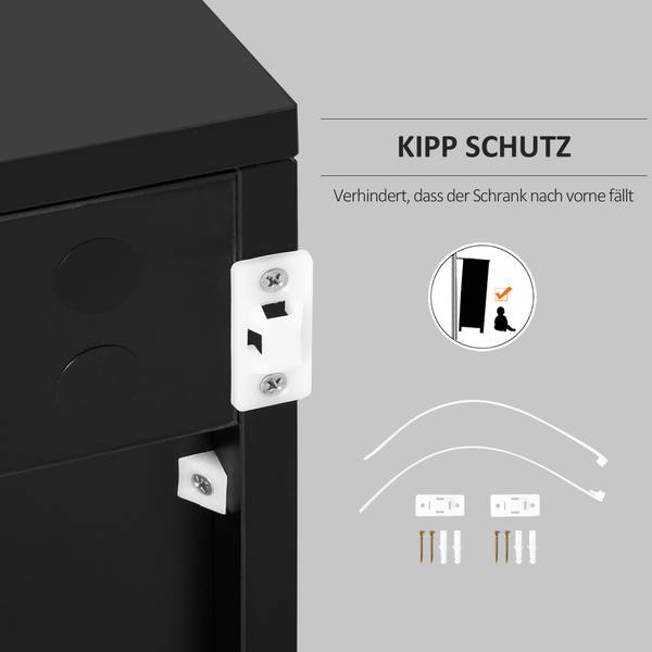 Buffet 838-075V90BK Noir - Bois manufacturé - 36 x 74 x 79 cm