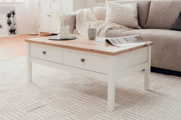 Couchtisch Bergen weiß Sofatisch Weiß - Holzwerkstoff - 100 x 40 x 55 cm