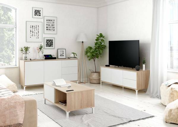 Fernsehschrank Alva Braun - Holzwerkstoff - 130 x 47 x 41 cm