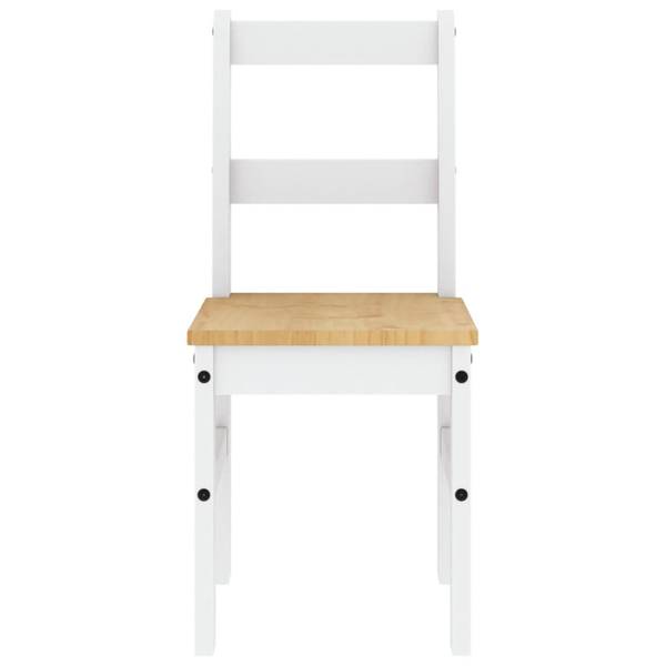 Essstühle 2er Set D9492 Weiß - Massivholz - 90 x 45 x 46 cm