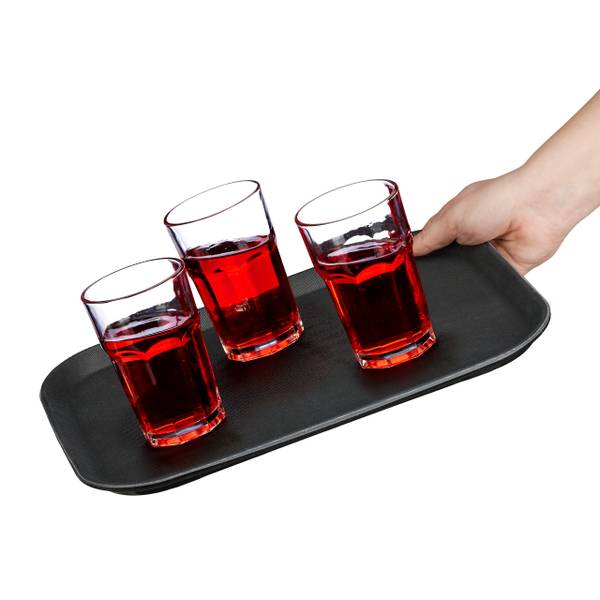 Lot de 3 plateaux de service Noir - Polypropylène - 35 x 2 x 25 cm