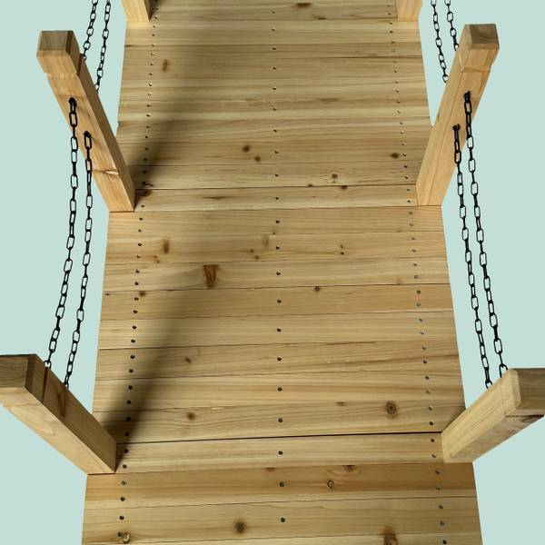 Garten Brücke mit Ketten Schwarz - Hellbraun