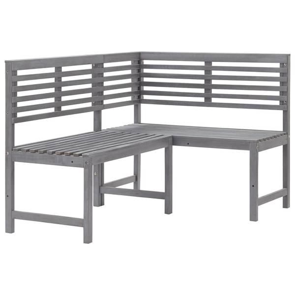 Eckbank 3004504 Grau - Akazie - 100 x 91 x 140 cm