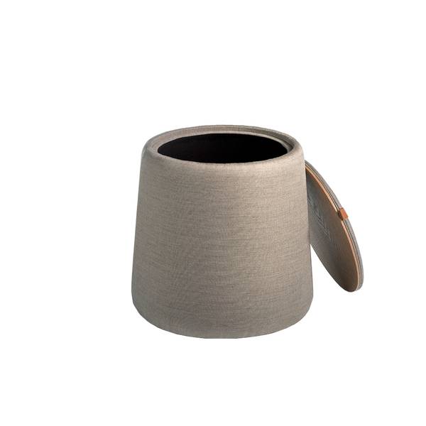 Hocker 5073 Grau - Strukturstoff - Flachgewebe - Webstoff - 44 x 40 x 44 cm