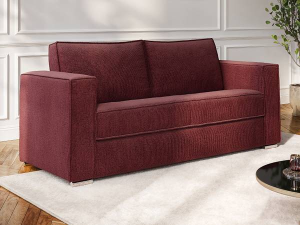 Schlafsofa LORETO Rot - Textil - 215 x 90 x 223 cm