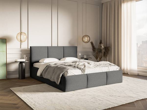 Polsterbett Fondi Slim Anthrazit - Breite: 212 cm