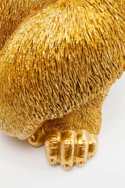Deko Figur Monkey Gorilla Side Gold - Polyresin - 30 x 39 x 28 cm