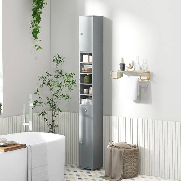 Badschrank VH32988SD Grau - Holzwerkstoff - 20 x 180 x 20 cm
