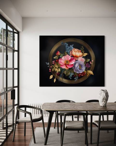 Canvas schilderij Bloemen 90 x 60 cm