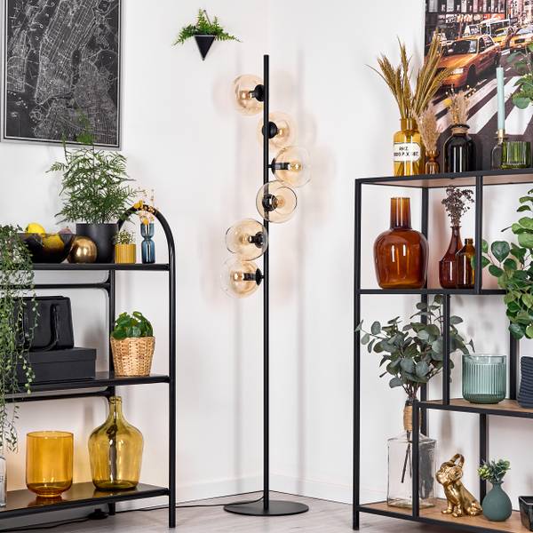 Stehlampe Cesaro Gelb - Aluminium - Klarglas - 31 x 160 x 83 cm