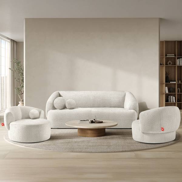 Canapé individuel VIRA Blanc - Gamme chenille