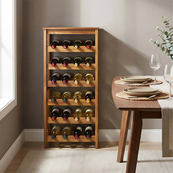 Weinregal Akazienholz 24 Flaschen Braun - Akazie - 24 x 82 x 36 cm