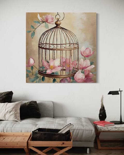 Wandbild shabby chic blumen 50 x 50 cm