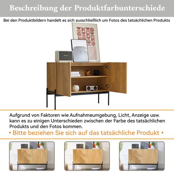 Sideboard NaturLine Ⅱ Beige - Stahl - 100 x 75 x 40 cm