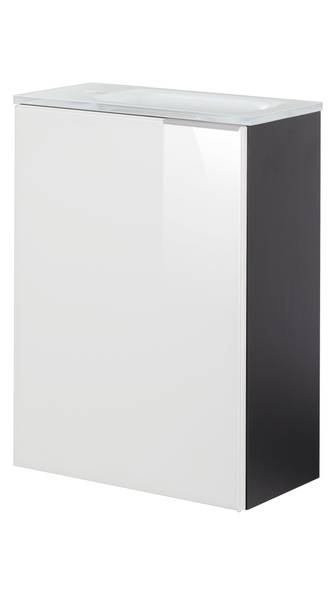 Gäste-WC Set SBC Kara Weiß (3-teilig) Weiß - Holzwerkstoff - 60 x 36 x 81 cm