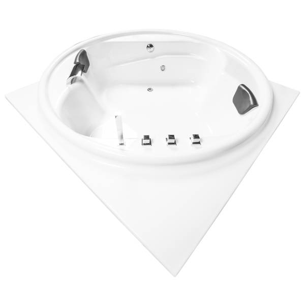 Badewanne XXL Gomera Ecke Weiß - Polyacryl - 186 x 64 x 186 cm