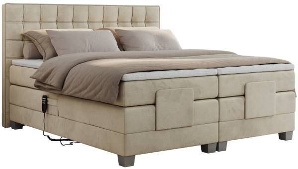 Boxspringbett ELEKTRO Beige - H4 - Liegefläche Breite: 140 cm