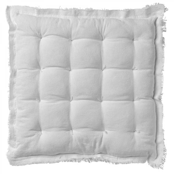 BURTO - Stuhlkissen Baumwolle mit stone- Weiß