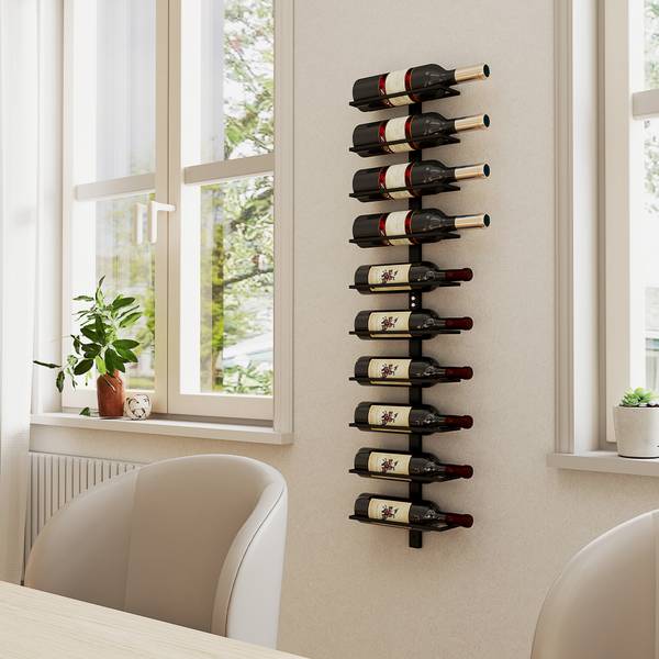 Weinregal 801-381V00BK Schwarz - Metall - 10 x 116 x 27 cm