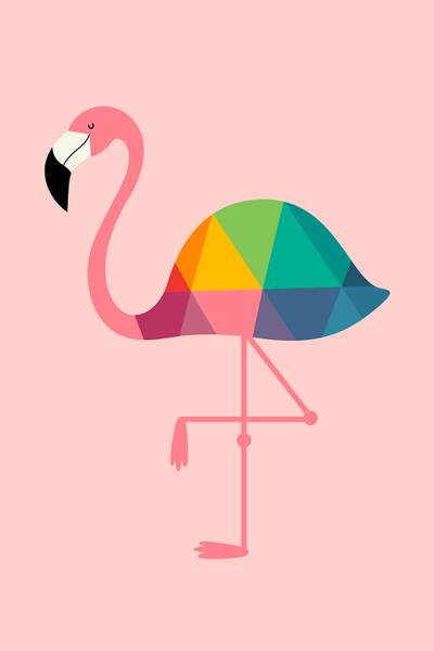 Tableau flamingo so girly Fibres naturelles - 30 x 45 x 1 cm