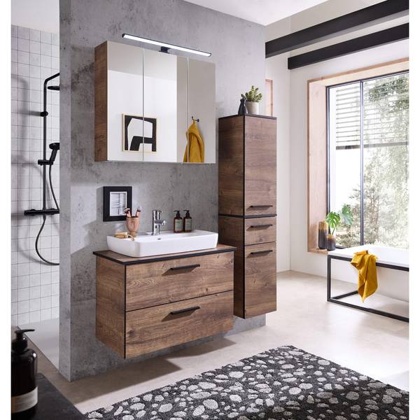 Badmöbel-Set MURCIA-66-1 2er-Set Braun - Holzwerkstoff - 75 x 200 x 45 cm