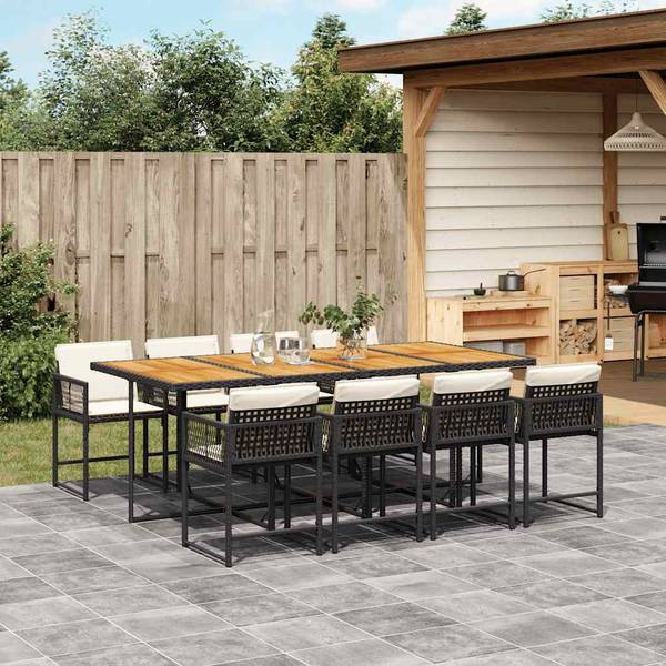 Garten Essgruppe 3033285-8 (9-teilig) Schwarz - Weiß - Stahl - 106 x 73 x 220 cm
