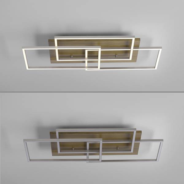 Deckenlampe Rahmen Holz Braun - Metall - 40 x 6 x 72 cm