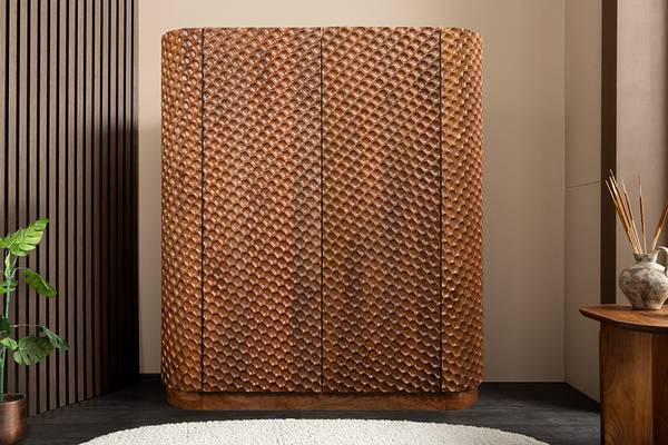 Barschrank ADLON Braun - Mango - 138 x 141 x 42 cm