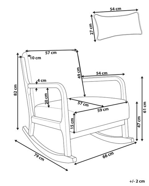 Schaukelstuhl SKOVDE Beige - Braun - Textil - 66 x 82 x 79 cm