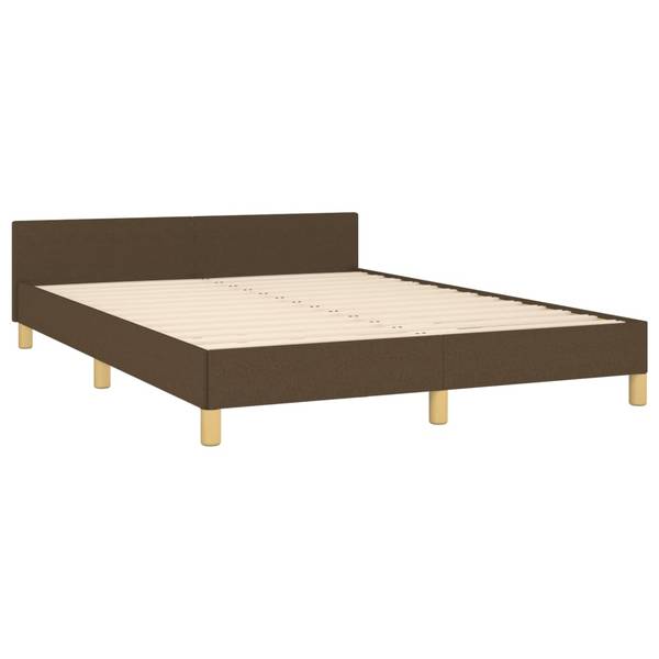 Bettgestell mit Kopfteil X649 Braun - Textil - 146 x 128 x 203 cm