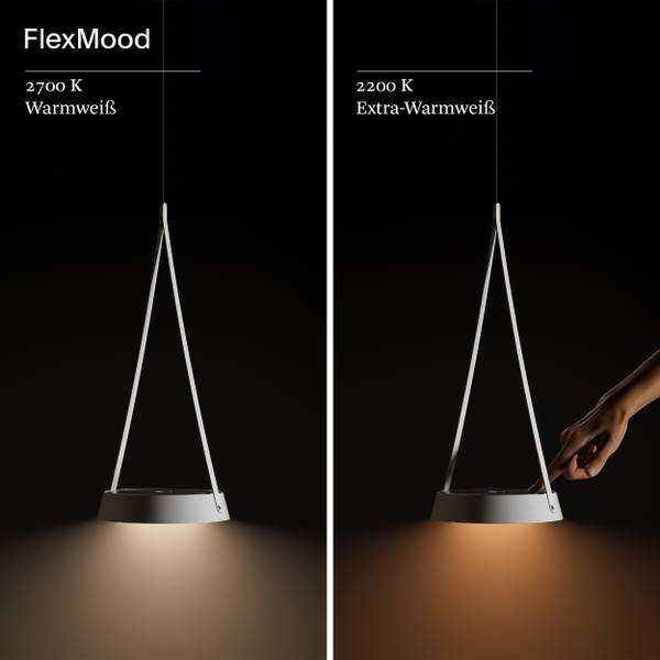 Akku-Pendelleuchte Mahina Hochglanz Schwarz