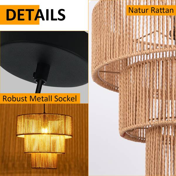 Suspension Lollar Noir - Métal - 35 x 150 x 36 cm