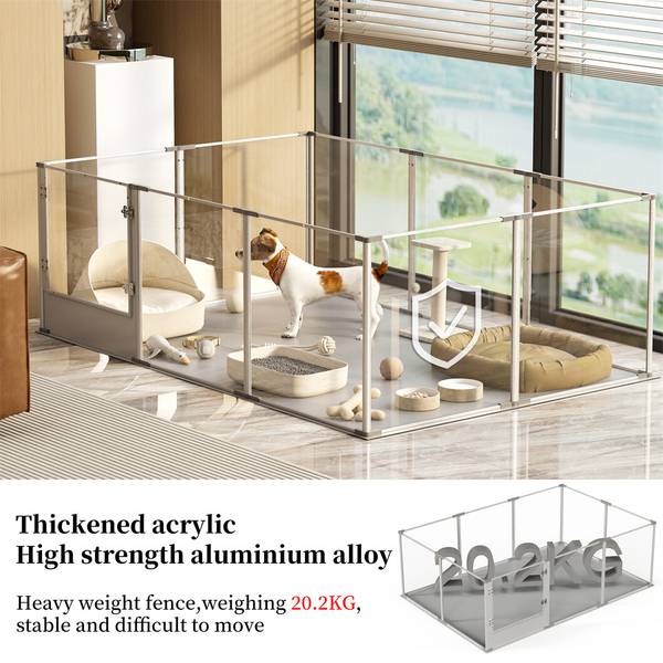 Welpenlaufstall Faltbar 180 cm Glas - 120 x 61 x 180 cm