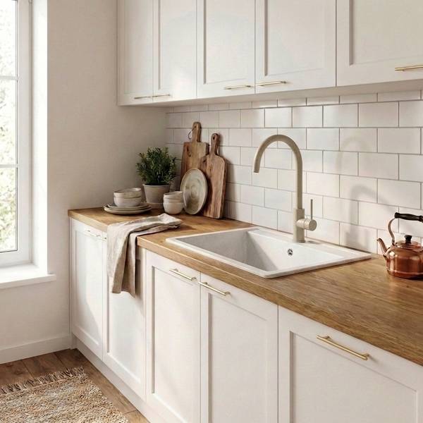 Küchenarmatur Prestige Slim Beige - Metall - 23 x 42 x 23 cm