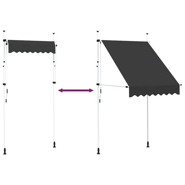 Markise 296524-3 Anthrazit - Breite: 150 cm