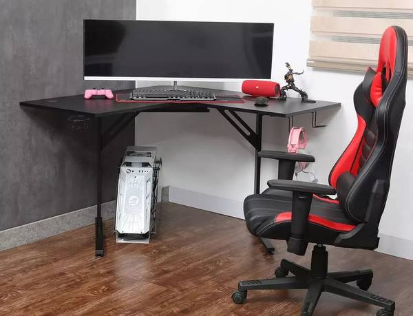 Computertisch B-219 Schwarz - Holzwerkstoff - 120 x 76 x 120 cm