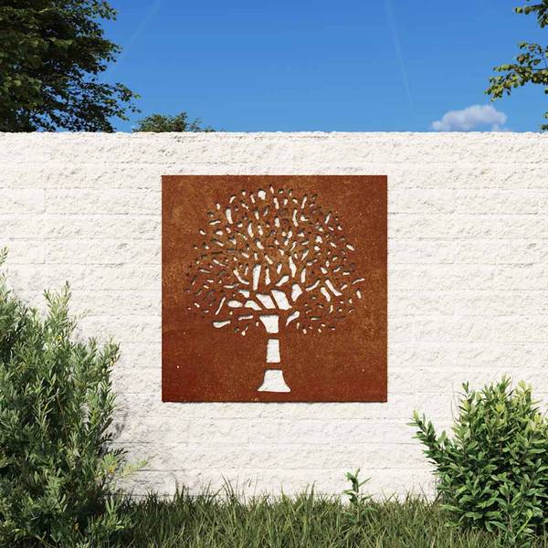 Garten Wanddekoration 824502 Braun - Stahl - 55 x 1 x 55 cm