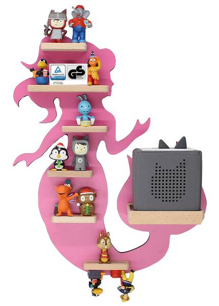 Wandregal Meerjungfrau Pink - Holzwerkstoff - 39 x 50 x 19 cm