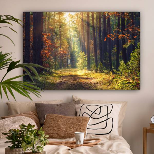 CANVAS SCHILDERIJ Bospad 120 x 80 cm