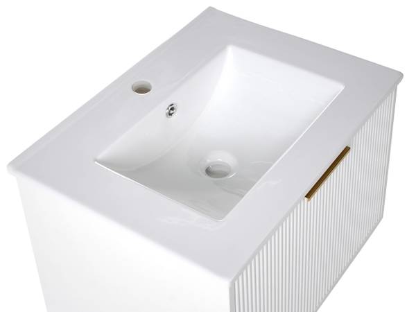 Ensemble pour salle de bain TILCARA Doré - Blanc - Largeur : 60 cm