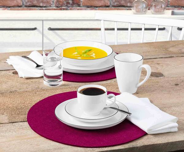 Kaffeebecher Lido Black Line 6er Set Weiß - Porzellan - 9 x 12 x 12 cm