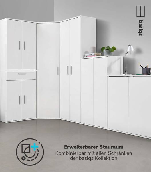 Mehrzweckschrank 2-teilig Besenschrank Weiß