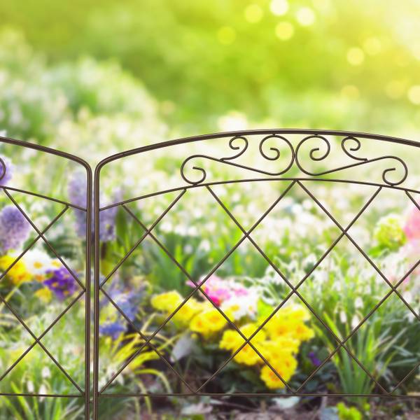 4-tlg. Beetzaun aus Metall Stahl - 63 x 60 x 2 cm