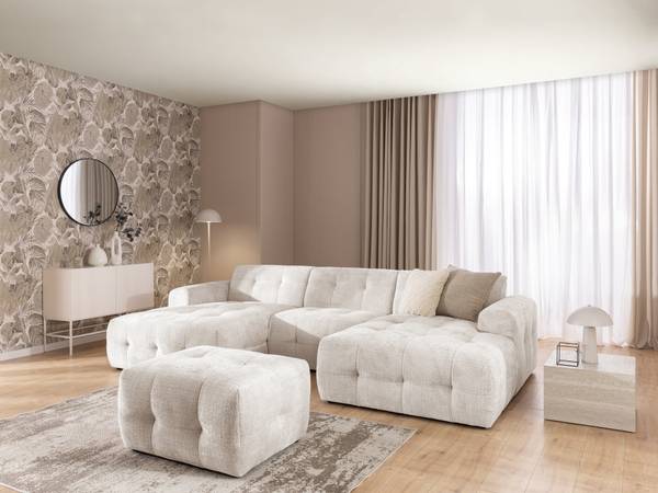 Polsterhocker Kozy Hellbeige