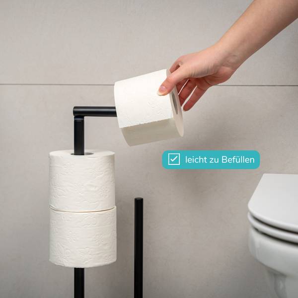 Toilettenständer 91145 Schwarz - Metall - 18 x 57 x 23 cm