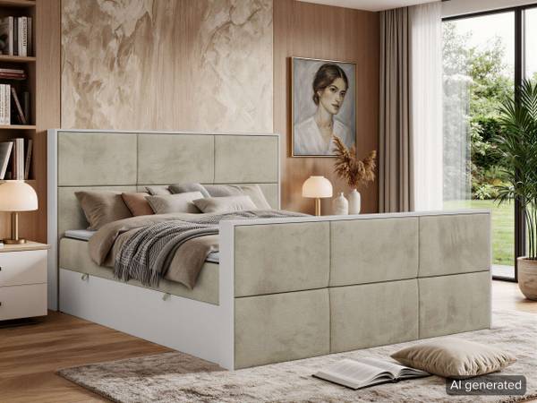 Boxbett DELVIT DUO Beige - Breite: 144 cm - H3