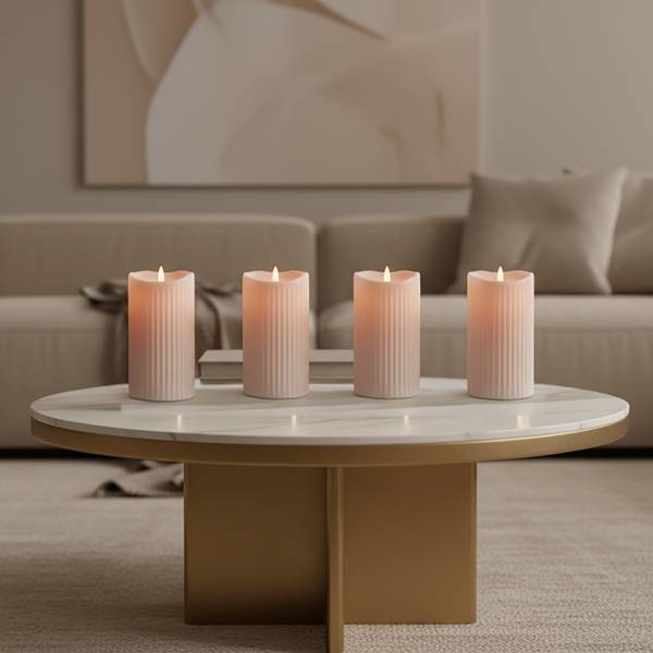 LED Kerzen 4er Set Creme
